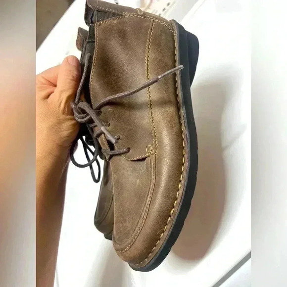 Clarks bendables upper Leather Ankle Boots Womans size 7.0 🤎brown color - Picture 2 of 13